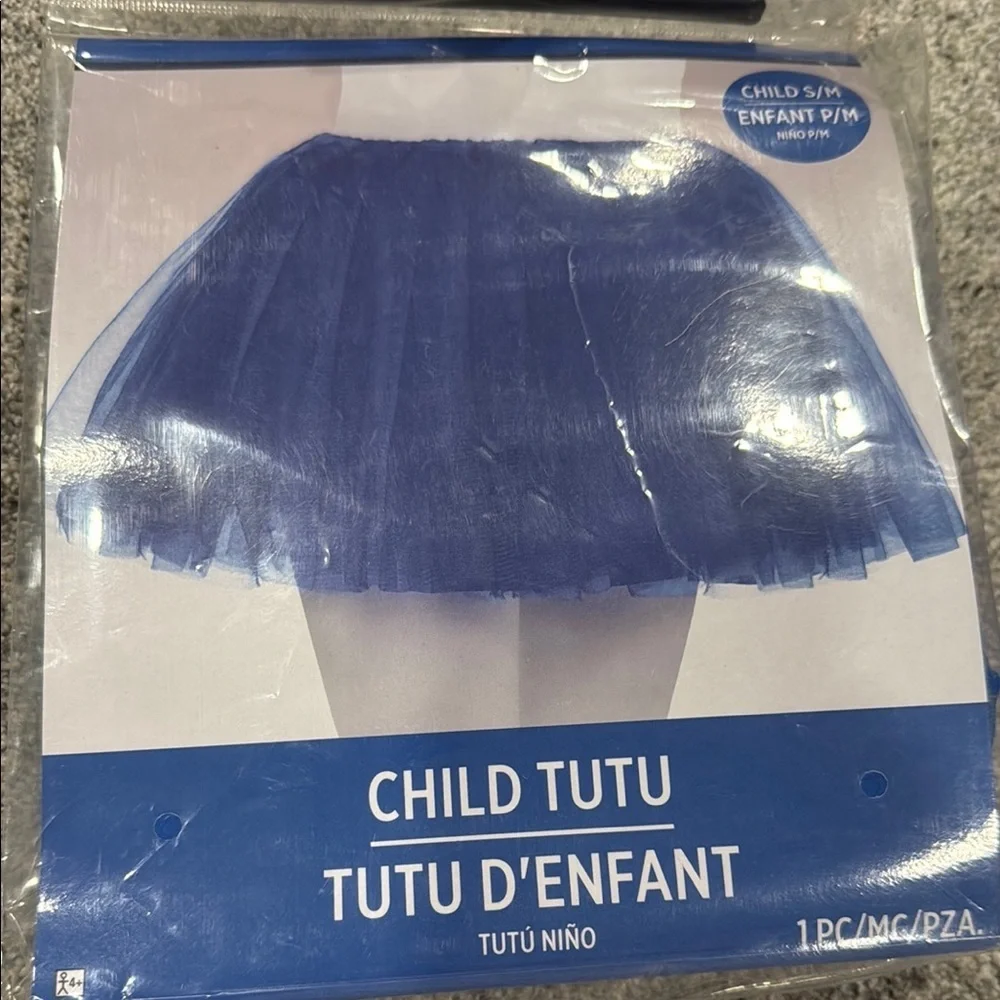 Blue Child Tutu, Footless Tights and blue hair spray